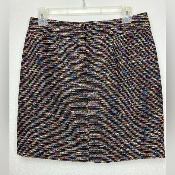 Loft multicolored mod party mini skirt w/ pockets gold hardware NWOT - Picture 2 of 7